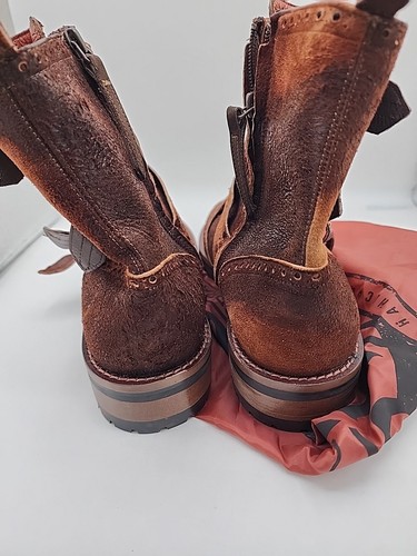 NWOB Corral Women's Distressed Brown Strapped Leather Ankle Boots F1184 SZ 10.5 - Picture 7 of 11