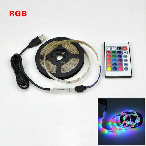 5050 RGB LED Strip Light Bar TV Back Lighting USB Remote Control 5V Kit 60SMD/M - Picture 12 of 17