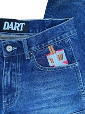 DART  NAVY DOUBLE KNEES BAGGY JEANS SIZE XL BRAND NEW