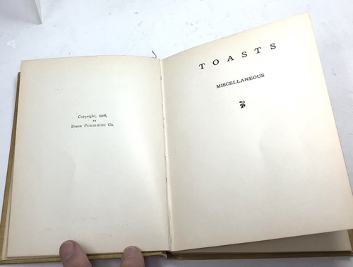 Antique 1906 A Book Of Toasts By William Ramsey - Picture 3 of 7