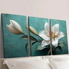 3pcs Elegant White Lily Aesthetic Flower Decor Wall Art Canvas Framed 50x70cm