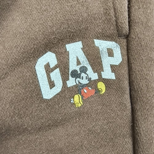 Gap X Disney Boys Size 3T Mickey Mouse Sweatpants Brown Drawstring Core - Picture 2 of 8