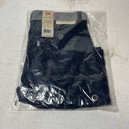 NEW Levi's Cargo Shorts With Belt Boys Size 16 Reg (W28) Khaki Navy Blue NWT NIB - Picture 1 of 3