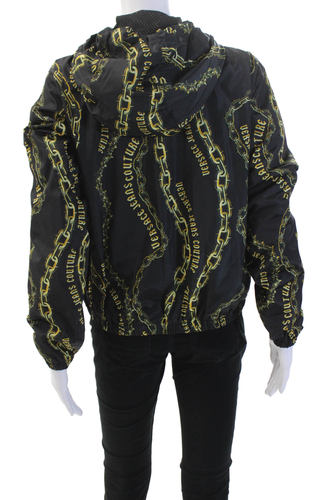 Versace Jeans Couture Womens Long Sleeve Full Zip Hood Printed Jacket Black Size - Picture 3 of 5