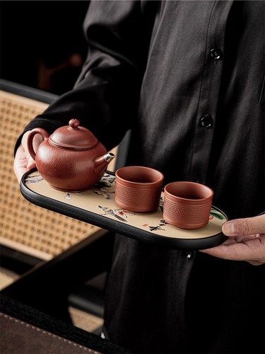 Plateau à thé sec absorbant l'eau style chinois maison kung fu tasse à thé plateau à thé - Photo 20 sur 44