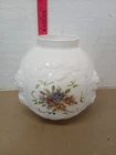 Vintage Gone With The Wind Milk Glass Lamp Globe, Wild Rose Pattern Lamp Parts