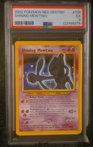 Pokémon Shining Mewtwo Neo Destiny Secret Rare Holo 109/105 PSA 5 Unlimited