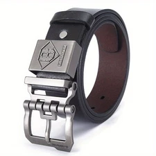 Trendy Men's Wide Leather Belt High Quality Korean Style Alloy Pin Buckle Jeans