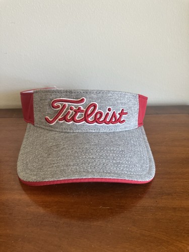 Titleist Golf Visor Hat Mens OSFM Red Gray Adjustable