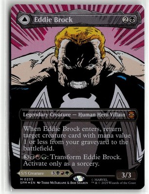 Eddie Brock 0233 Borderless FOIL Spider Man MTG Magic The Gathering Card NM