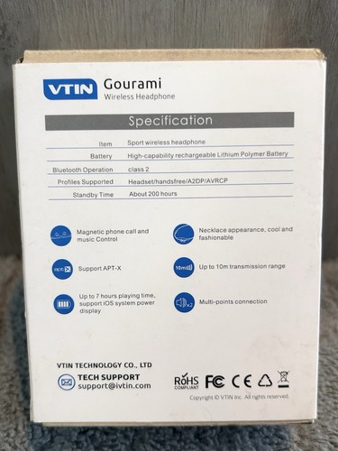 vtin Gourami Bluetooth wireless headphones Black MDL - VBT005B Brand new - Afbeelding 2 van 7