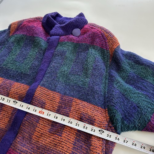 Vintage Carlisle Couture maglione giacca grande lungo oversize maglia funky donna - Foto 4 di 7