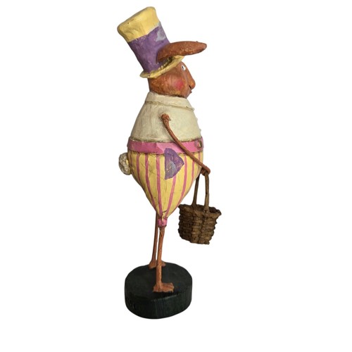 Lori Mitchell Easter “Johnny Lightfoot” Folk Art Sculpture  8 1/2" Easter Bunny  - Picture 7 of 9