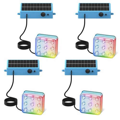 Solar Pool Lights, Pool Lights, 10-Color 4-Mode Light Sensing Led,Underwater Swi - Picture 2 of 7