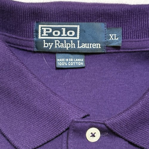 Polo Ralph Lauren Pique Knit Polo Shirt Mens Sz XL Purple USA Vintage 90s - Picture 4 of 8