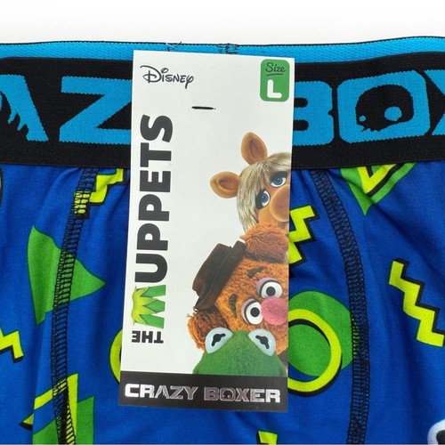 Disney The Muppets Crazy Boxer Briefs Mens Large Underwear Blue Green 90s Gift - Picture 2 of 8