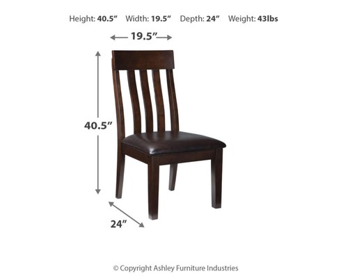 Haddigan Faux Leather Cushioned Rake Back Dining Chair, 2 Count, Dark Brown - Picture 9 of 9