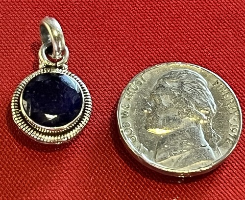 Sterling Silber Saphir Anhänger Neu - Bild 5 von 5