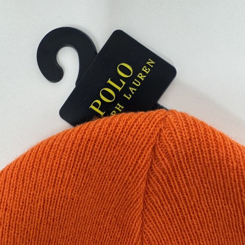 Ralph Lauren Polo Sport Logo Beanie Wintermütze Mütze - Orange - OS - Neu mit Etikett - Bild 5 von 7