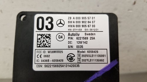 13 MERCEDES BENZ SL550 R231 BLIND SPOT RADAR REAR LEFT DRIVER 0009055701 - Bild 6 von 12