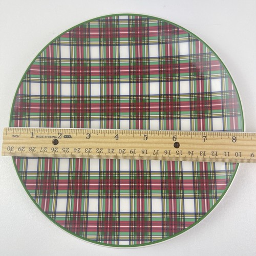 Nikko Happy Holidays Salad Plate 8527319 Plaid Iron Stone Made In Japan - Picture 11 of 16