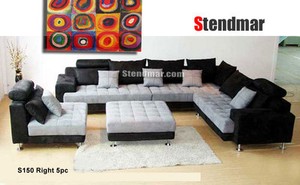 5 Piece Modern Two Tone Fabric Sectional Sofa Set S150rbg Ebay Image Is Loading 5 Piece Modern Two Tone Fabric Sectional Sofa