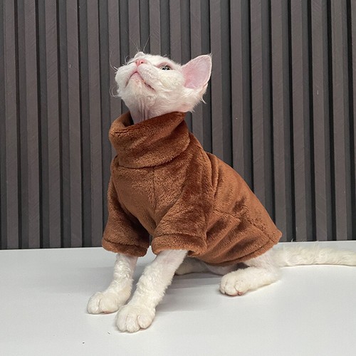Hairless Cat Sweater Winter Thickening Warm Sphynx Cat Comfortable Soft Clothes - Picture 17 of 18