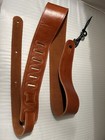 NEW Guitar Strap PERRI'S Ltd. BM25-TN Soft Italian Leather TAN 2.5" wide NWT