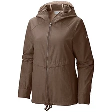 Columbia Womens M Brown Nylon Blend Arch Cape Full Zip Hooded Outdoor Jacket