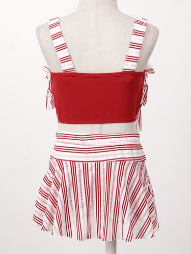 Kids Girls Swimsuit Ruffle Trim Swimming Tops and Skirts Set Swimwear Beachwear - Foto 32 di 43