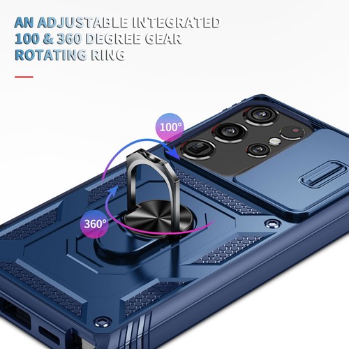 For Samsung Galaxy S21 Ultra/S21 FE Case Camera Slide Protect Ring Stand Cover - Bild 15 von 53