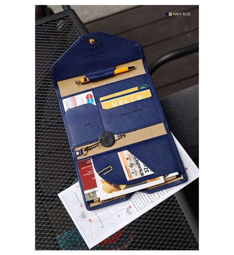 Cartera ComboTri-fold Bloqueo RFID Cuero Pasaporte de Viaje Portatarjetas de Identificación Viaje - Imagen 4 de 30