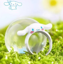 Cinnamoroll Enamel Painted Silver Adjustable Open Ring - Sanrio Licensed Jewelry