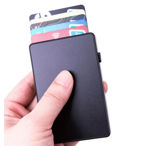 RFID Metal Plastic Card Holder Card Wallet Pop Up Slim Credit Card /MONEY Holder - Picture 7 of 25