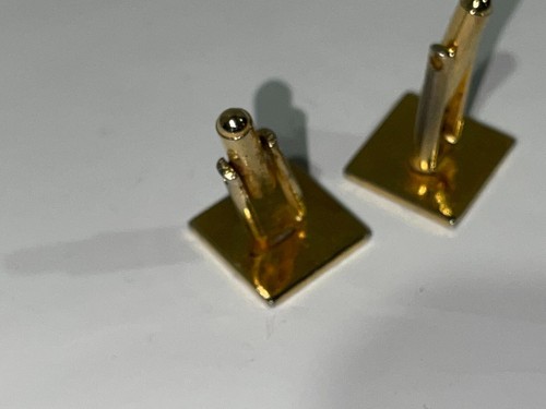Cufflinks Gold Color cuff Shirt Men's Set W/ indent hashtag design VTG - Bild 7 von 10