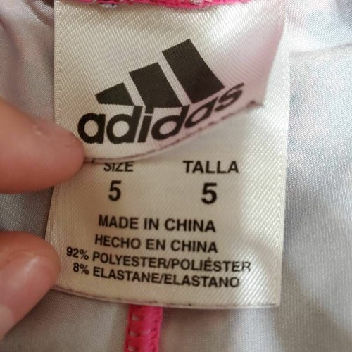 Adidas Girls Capri Leggings Blue Pink Brushstroke Stretch Elastic Waist 5 - Picture 12 of 12