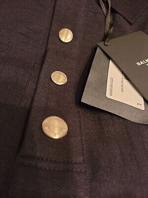 Polo homme à prix réduit coton monogramme Balmain neuf 1400 $ grand authentique
