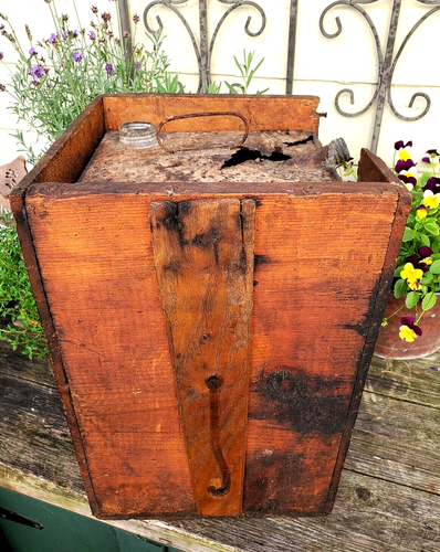 Antique Vacuum Oil Co B.W. Sperm Oil Rochester N.Y. Wooden Box W Metal Can - Picture 4 of 6