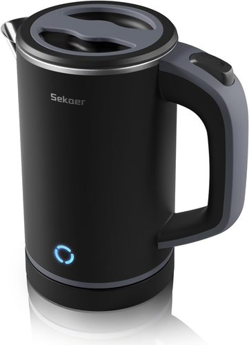 Small Electric Tea Kettle Stainless Steel 0.8L Portable Travel Hot Water Boiler,