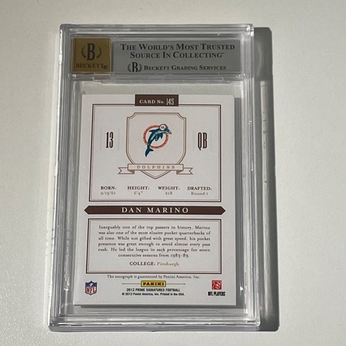 DAN MARINO - 2012 Panini Prime Signatures PLATINUM #/5 - BGS MINT 9 / AUTO 10!🔥 - Picture 4 of 4