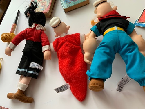 Lot Vtg Popeye Olive Oyl SweetPea DOLLS Hamilton Gift Presents Tie WoodYoYo Pipe - Picture 17 of 21