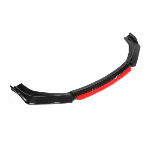 For Mercedes Benz W204 W205 Front Bumper Lip Spoiler Splitter Glossy Black+Red - Picture 9 of 11