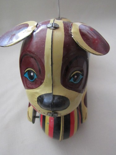VINTAGE BRIO TIN TOY PUSH & GO DOG - WORKS GREAT - CUTE - Picture 5 of 5