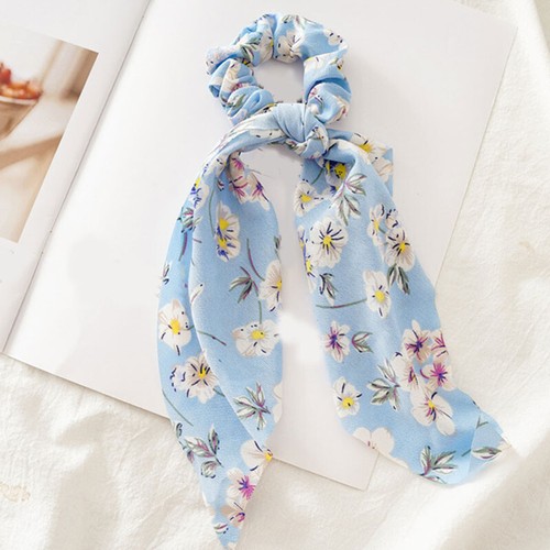 Floral Ponytail Scarf Bow Elastic Hair Rope Ties Scrunchies Ribbon Hairband NEW - Picture 30 of 39