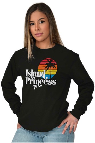 Puerto Rico Island Princess Boricua Sunset Long Sleeve T Shirt Tees For Women - Picture 5 of 10