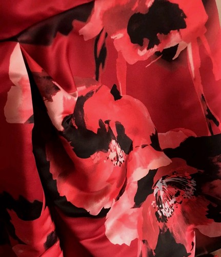 Aidan Mattox - Red & Black Floral Cocktail Dress Women's Size 2 S/P - Picture 5 of 6