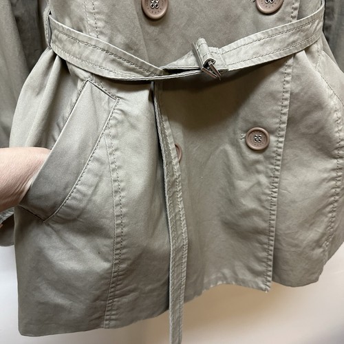 Vintage Esprit Short Belted Rain Spring Trench Coat Size 12 NEW - Picture 7 of 12