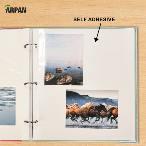 Arpan extra großes selbstklebendes Fotoalbum mit 3 Ringen 20 Blatt / 40 Seiten - Bild 35 von 148