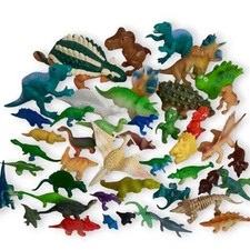 Toy Dinosaurs Small Figure Lot Jurassic Collection Kids Colorful Junk Drawer VTG