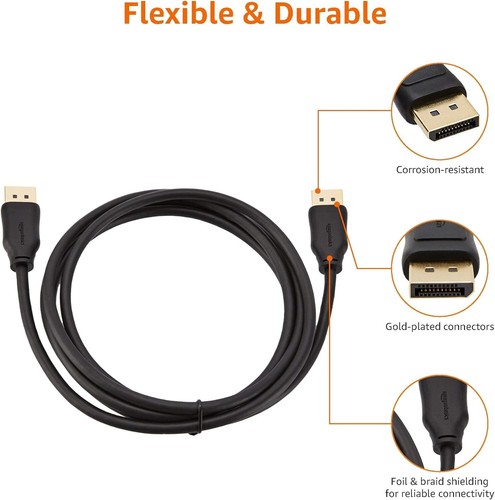 DisplayPort Kabel, 21,6Gbps High-Speed 4K@60Hz, 2K@165Hz, vergoldete Stecker 1,8m - Bild 5 von 11